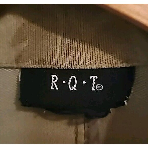 R Q T Womens Blazer Soft Pesto Olive Green Stylish Medium 2 Button Jacket - Picture 3 of 11